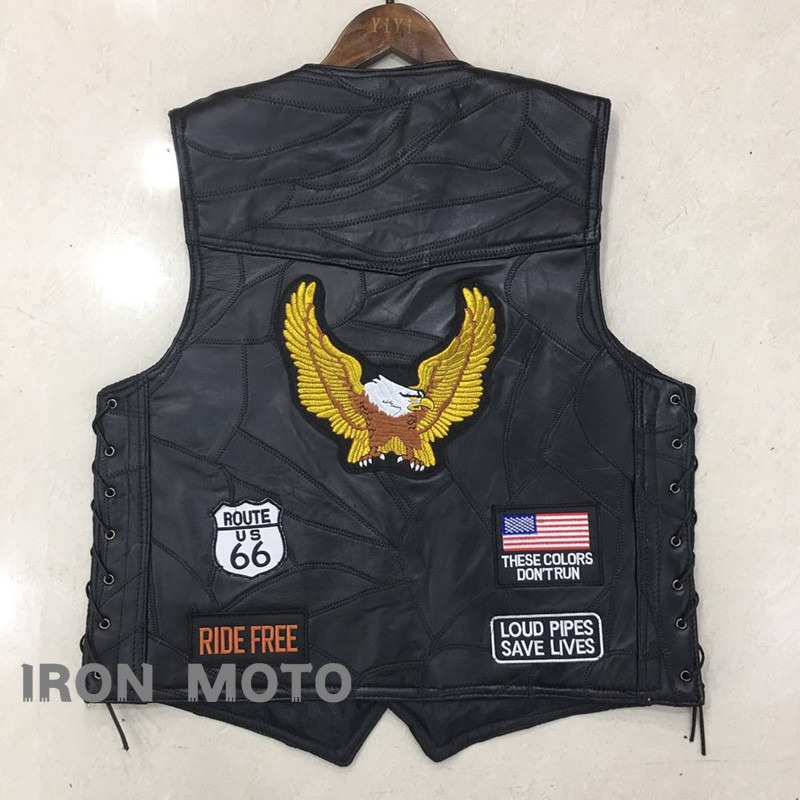 Riding Jacket Leather - NUOVO Gilet da Moto per Uomo,