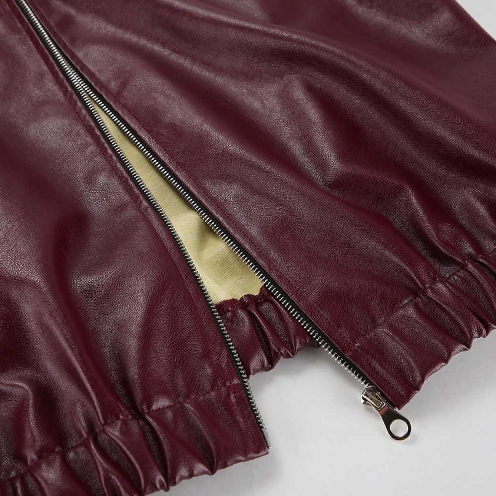 Motorcycle Gear Outfit - Giacca Vintage in Pelle PU Rosso