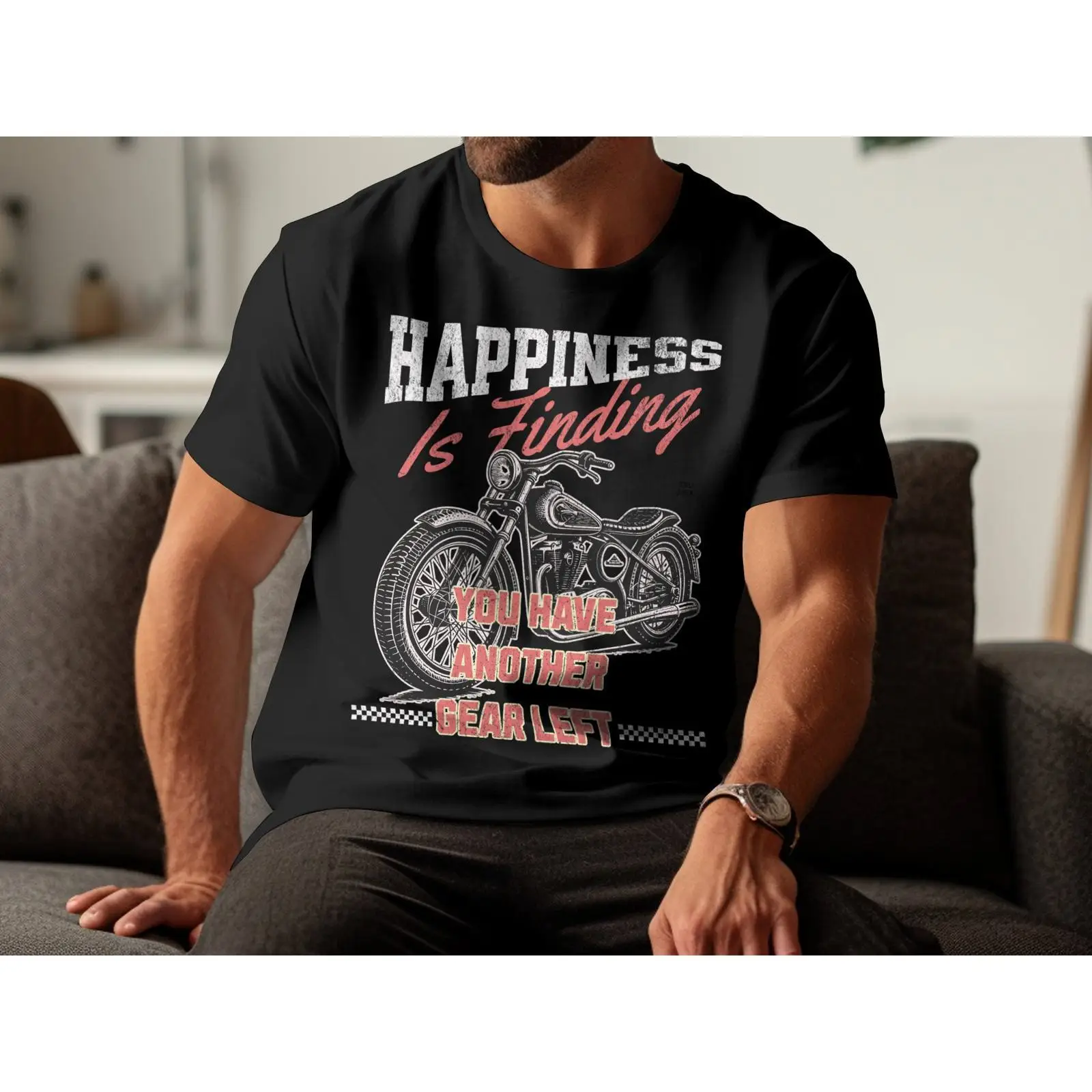 Motorcycle Gear Outfit - T-shirt a tema Motorcycle Happiness Gear,