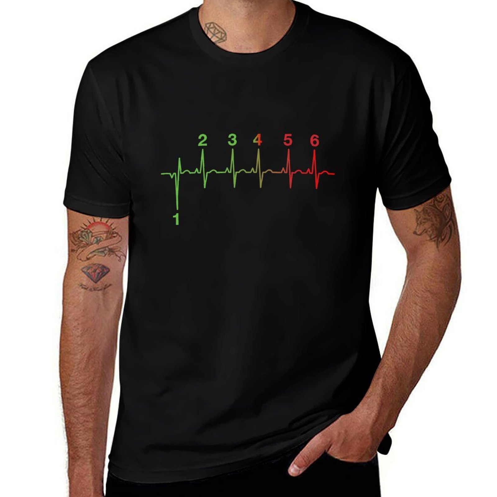 Motorcycle Gear Outfit - T-shirt Motorcycle Heartbeat Gear Shift RPM