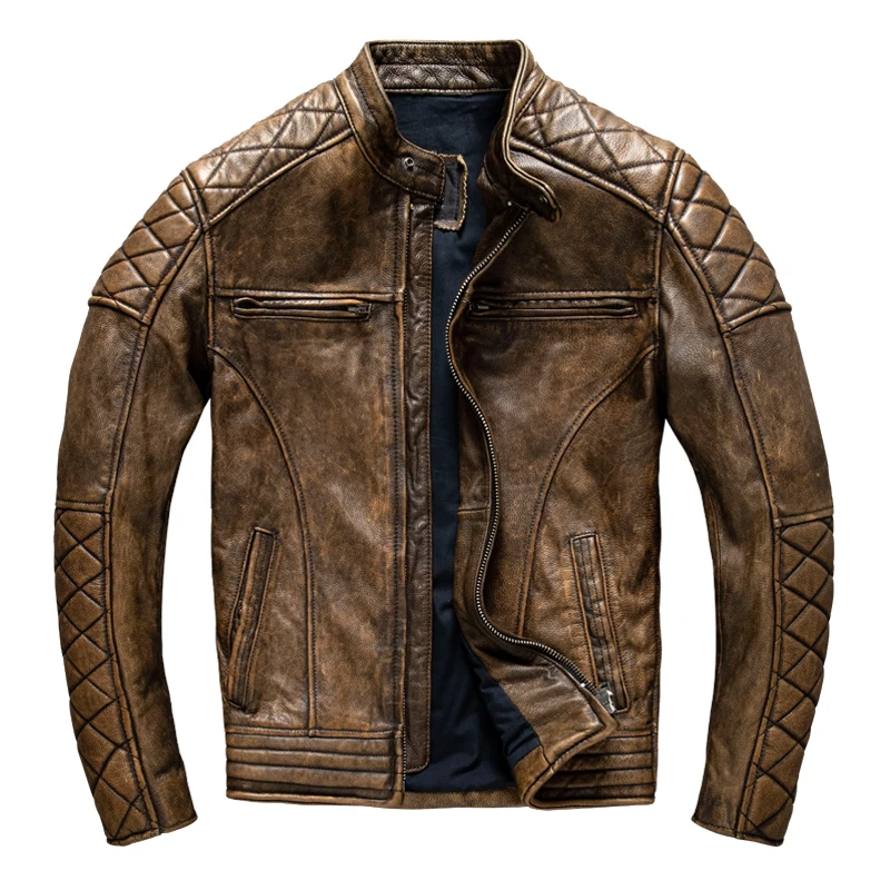 Riding Jacket Leather - Giacca in Pelle Vintage da Uomo,