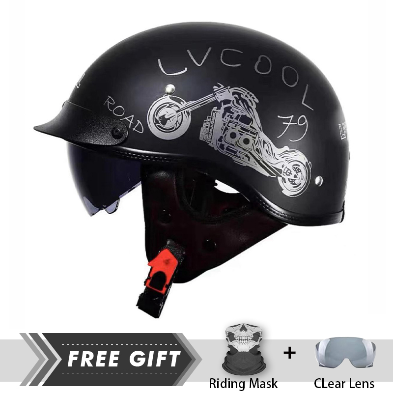 Motorcycle Gear In Store - Uomo donna mezza faccia casco ABS