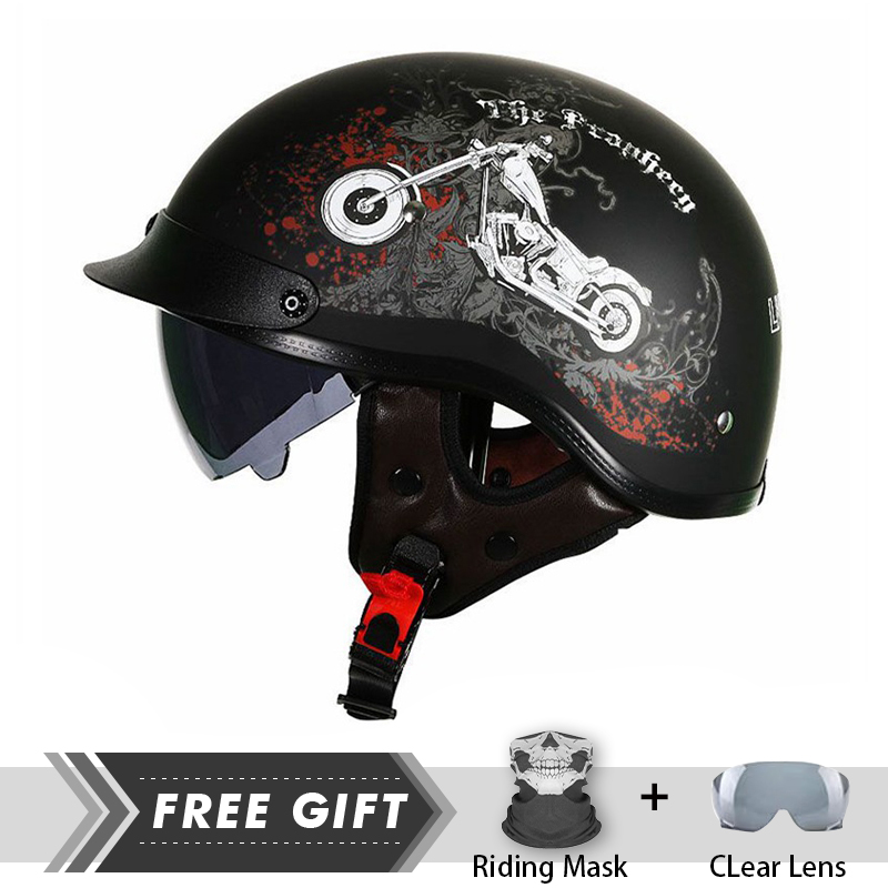 Uomo donna mezza faccia casco  - Motorcycle Gear In Store recensione e prezzo